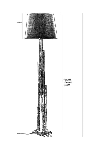 Lampadaire en bois - Beige et marron - 60 W