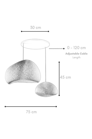 Suspension Wabi Sabi Rawbends - Blanc - 2 x 40 W