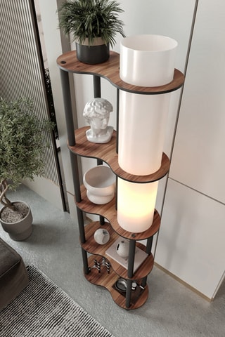 Lampadaire - Imitation noyer - 40 W - 140 cm