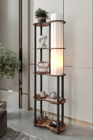 Lampadaire - Imitation noyer - 40 W - 140 cm