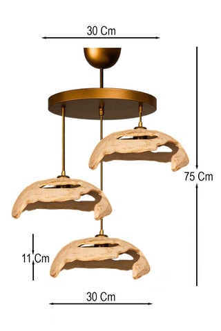 Suspension - Doré - 3 x 40 W