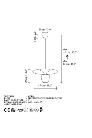 Suspension - Noir - 8 W