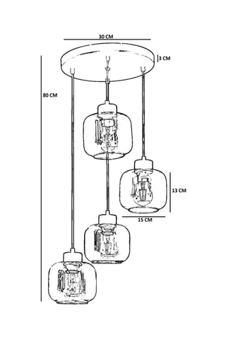 Suspension - Doré - 4 x 40 W