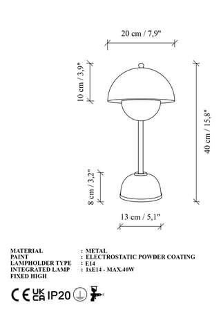 Lampe à poser Eylul - Bleu - 40 W