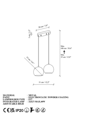 Suspension Orbit - Bleu marine - 2 x 40 W