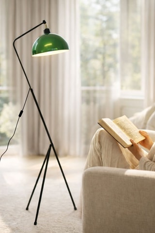 Lámpara de pie trípode - Verde - 40 W
