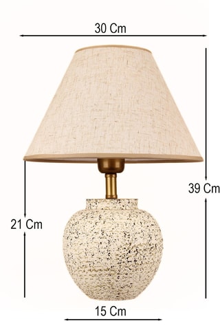 Lampe à poser en céramique - Beige - 40 W