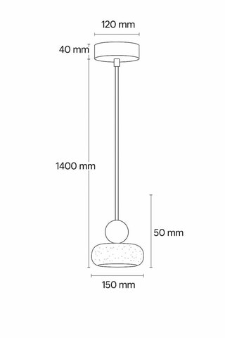 Suspension en bois et travertin - Beige