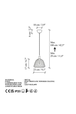 Suspension Berk - Noir - 40 W