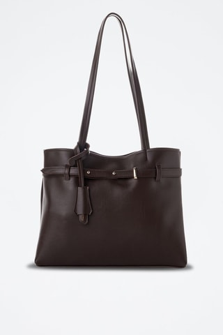 Sac porté épaule en cuir Catania - Marron