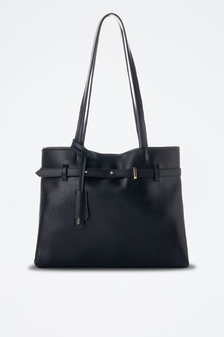 Sac porté épaule en cuir Catania - Noir