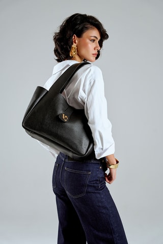 Sac porté épaule L'Aquila - Noir