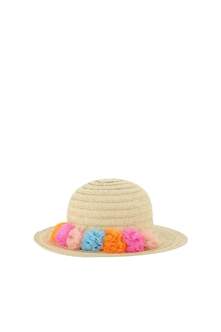 Cappello di paglia - Beige e celeste