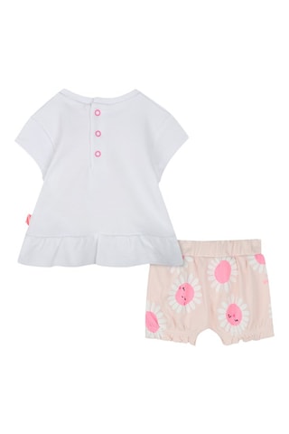 T-shirt e shorts in cotone bio - Bianco e rosa