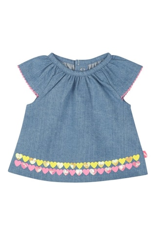 Blusa e bloomer in jeans - Cobalto