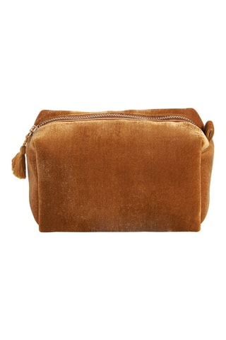 Trousse de toilette en velours - Jaune - 18 x 10,5 x 11 cm