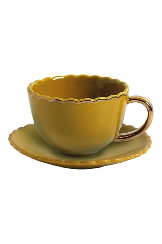Tasse à thé et sous-tasse en porcelaine Marguerite - 17 cl