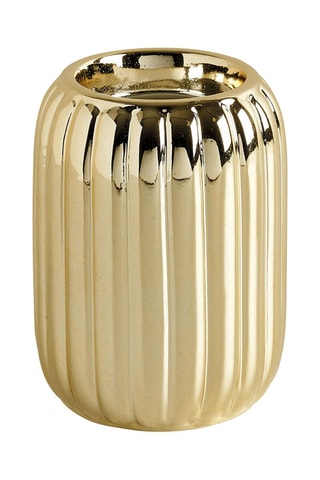 Bougeoir en céramique - 9,8 cm - Doré