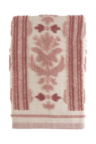 Serviette de toilette Capucine - Beige et bordeaux - 50 x 100 x 0,5 cm