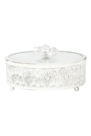 Boîte romantique - Blanc - 17,8 x 17,8 x 10 cm