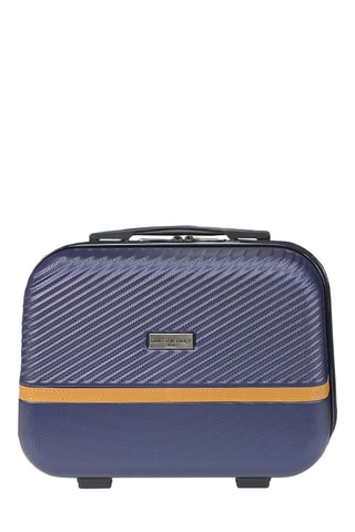 Beautycase Opera -  30 cm  - Blauw, bruin en zilverkleurig