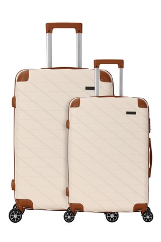 Handbagagetrolley en Grote Trolley Prado (S/L) - Crèmekleurig - 55/75 cm