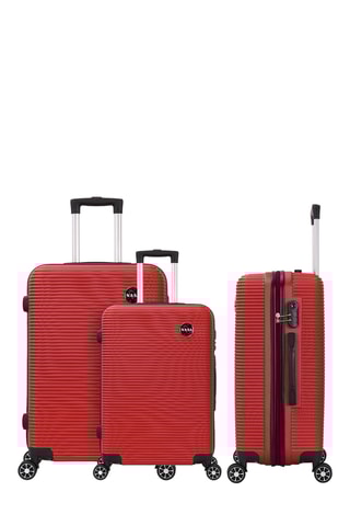 Set van 3 Trolleys (S/M/L) Delta - Rood - 55/65/75 cm