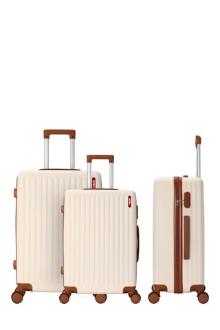 Set van 3 Trolleys (S/M/L) Glenn - Crèmekleurig - 55/65/75 cm