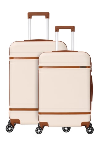 Handbagagetrolley en Grote Trolley (S/L) Cassis - Crèmekleurig - 55/75 cm