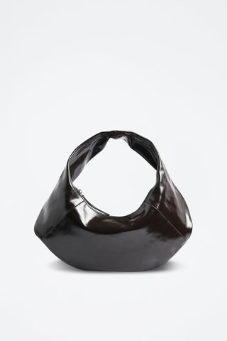 Borsa a spalla in pelle - Marrone scuro