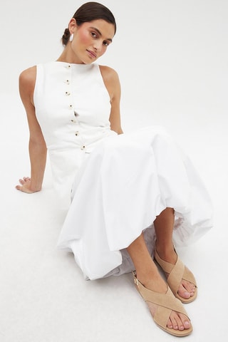 Sandali in pelle scamosciata - Beige