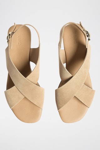 Sandali in pelle scamosciata - Beige