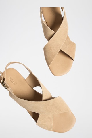 Sandali in pelle scamosciata - Beige