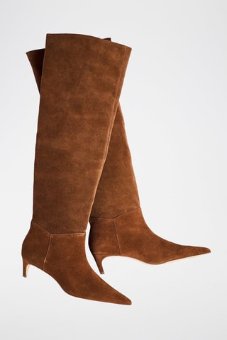 Stivali in pelle scamosciata - Marrone