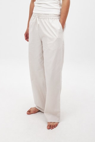 Pantaloni wide legs - Beige e bianco