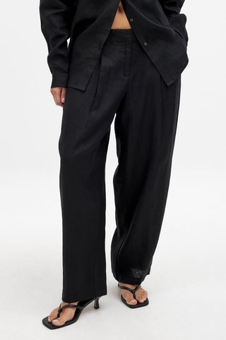 Pantaloni in lino - Nero