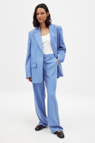 Pantaloni wide legs - Azzurro
