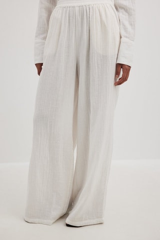 Pantaloni wide legs - Bianco