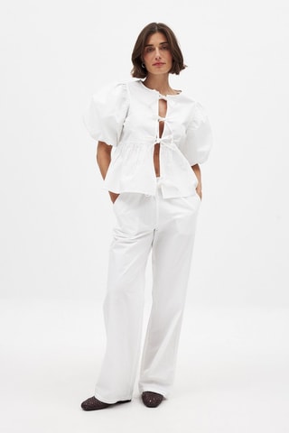 Pantaloni wide legs - Bianco