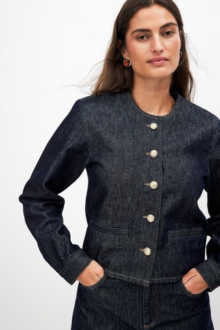 Giacca in jeans - Blu scuro melange