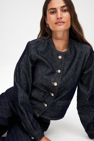 Giacca in jeans - Blu scuro melange