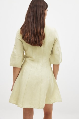 Abito a campana in lino - Verde acqua