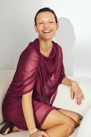 Abito taglio dritto - Bordeaux