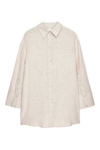 Abito a camicia in lino - Beige