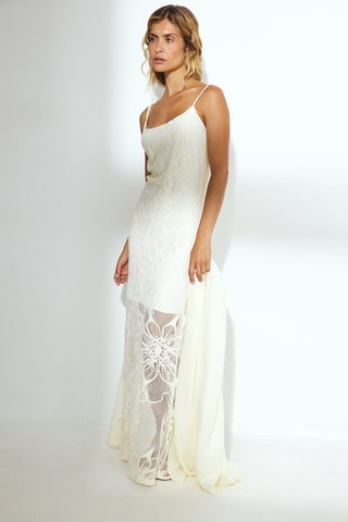 Abito lungo in pizzo - Panna