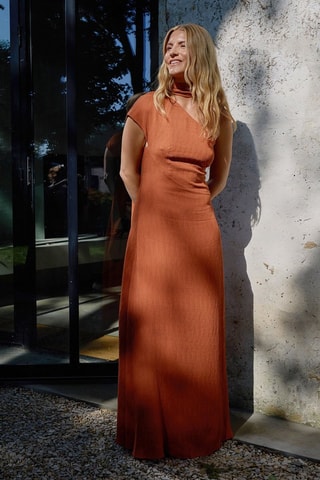 Abito asimmetrico - Rosso mattone