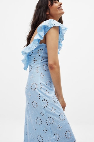 Abito lungo in sangallo - Azzurro