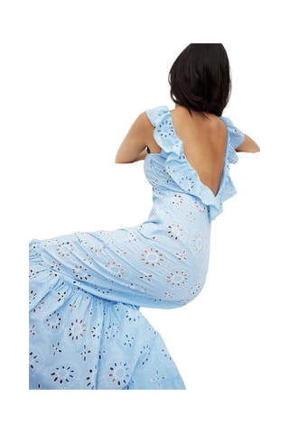 Abito lungo in sangallo - Azzurro