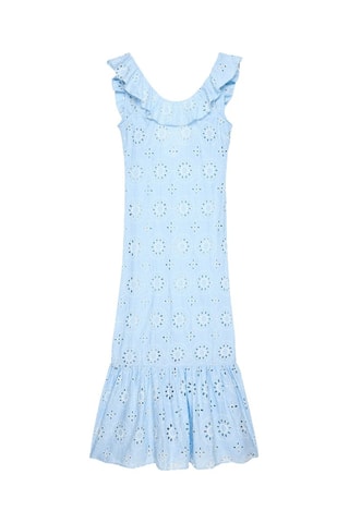 Abito lungo in sangallo - Azzurro