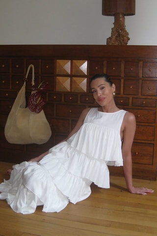 Abito con volant - Bianco